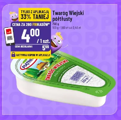 Twaróg wiejski półtłusty Piątnica promocja w POLOmarket