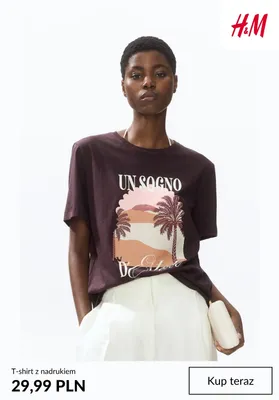 T-shirt z nadrukiem H & M promocja w H&M