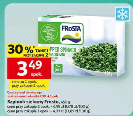 Szpinak siekany Frosta promocja w Auchan