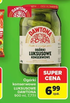Ogórki konserwowe luksusowe Dawtona promocja w Carrefour Market