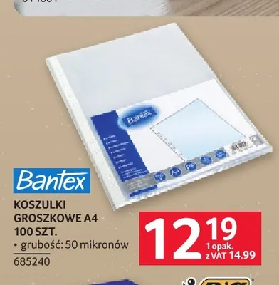 Koszulki groszkowe A4 Bantex promocja w Selgros