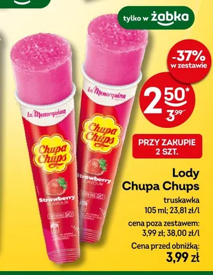 Lody Chupa Chups truskawka promocja w Żabka