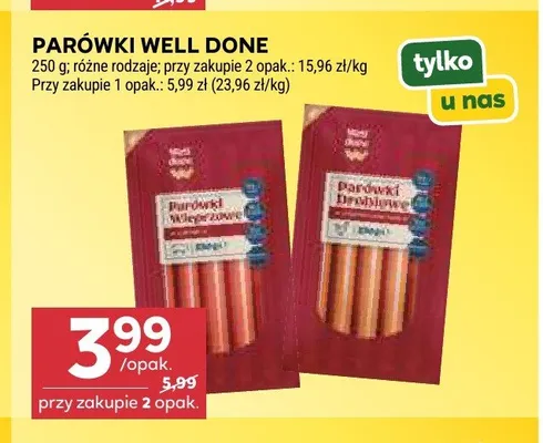 Parówki Well Done promocja w Stokrotka