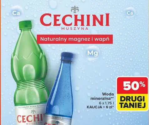 Woda mineralna muszyna naturalny magnez i wapń promocja w Carrefour
