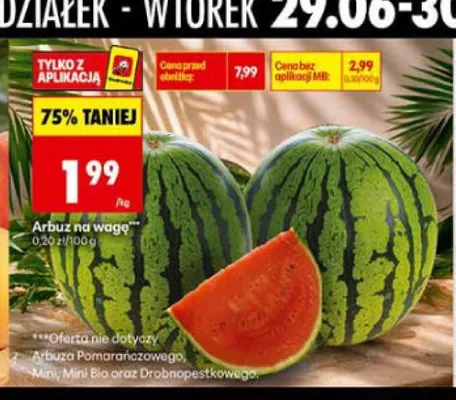 Arbuz na wagę promocja w Biedronka
