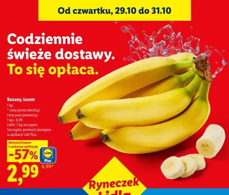 Banany luzem Ryneczek Lidla promocja w Lidl
