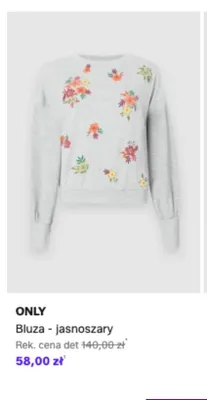 Bluza ONLY jasnoszary promocja w Lounge by Zalando