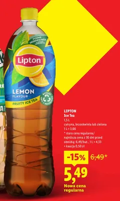Herbata mrożona Lipton Ice Tea brzoskwinia promocja w Lidl