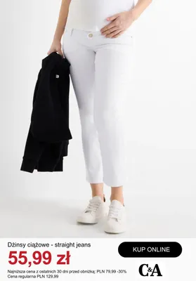 Dżinsy ciążowe straight jeans promocja w C&A