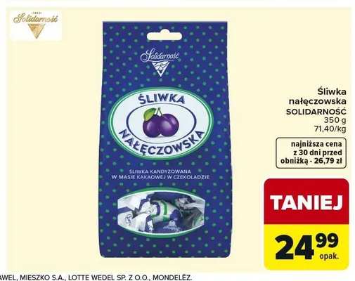 Śliwka nałęczowska Solidarność 350g promocja w Carrefour Market