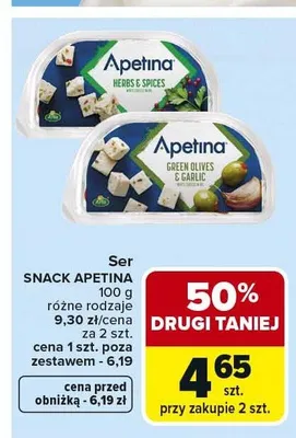 Ser Snack Apetina Herbs & Spices promocja w Carrefour