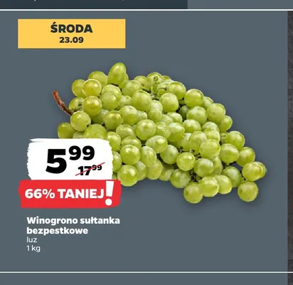 Winogrona sułtanka bezpestkowe promocja w Netto