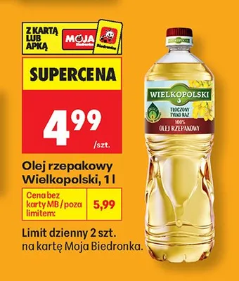 Olej rzepakowy Wielkopolski promocja w Biedronka