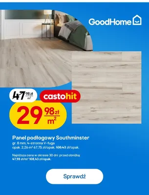Panel podłogowy Southminster GoodHome promocja w Castorama