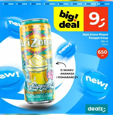 Napój AriZona Whipped Pineapple Orange o smaku ananasa i pomarańczy promocja w Dealz