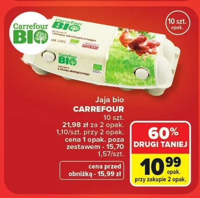 Jaja bio Carrefour Bio promocja w Carrefour