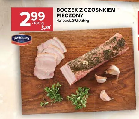 Boczek z czosnkiem pieczony Hańderek promocja w Stokrotka
