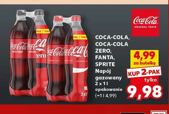 Napój gazowany Coca-Cola 2-pak 1 l promocja w Kaufland