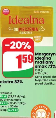 Margaryna Idealna maślany smak 73% promocja w Dino