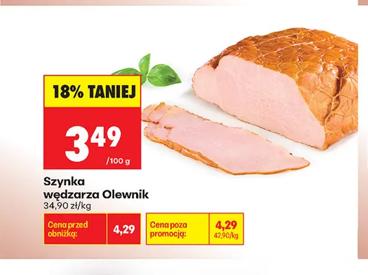 Szynka wędzarza Olewnik promocja w Biedronka