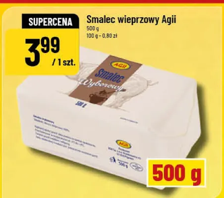 Smalec wieprzowy Agii promocja w POLOmarket