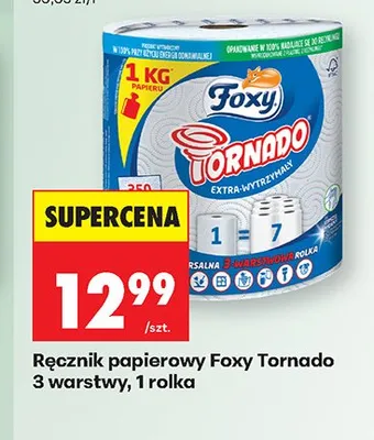 Ręcznik papierowy Foxy Tornado 3 warstwy 1 rolka promocja w Biedronka