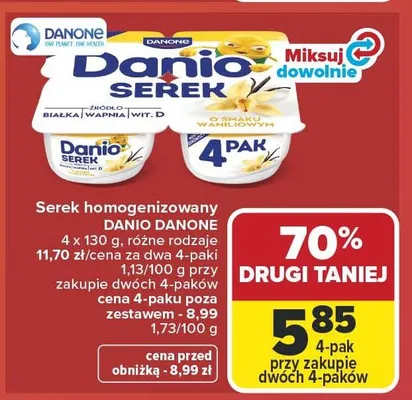 Serek homogenizowany Danio Danone promocja w Carrefour