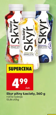 Skyr pitny truskawkowy Łaciaty promocja w Biedronka