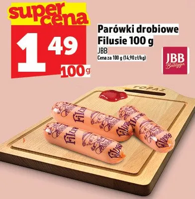 Parówki drobiowe Filusie promocja w TOPAZ