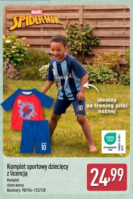 Komplet sportowy dziecięcy z licencją Spider-Man promocja w Aldi