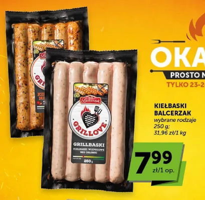 Kiełbaski balcerzak wybrane rodzaje promocja w Groszek