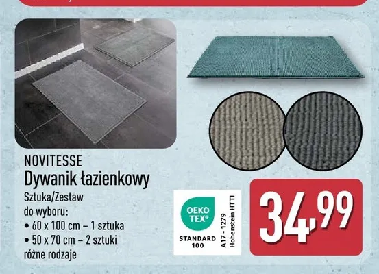 Dywanik łazienkowy NOVITESSE 2-pak 50x70 cm promocja w Aldi