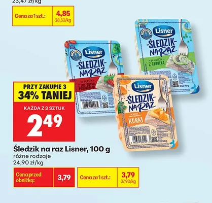 Śledzik na raz Lisner z suszonymi pomidorami promocja w Biedronka