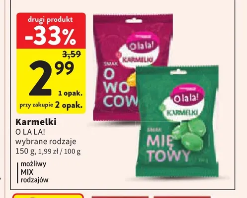 Karmelki O la la! promocja w Intermarche