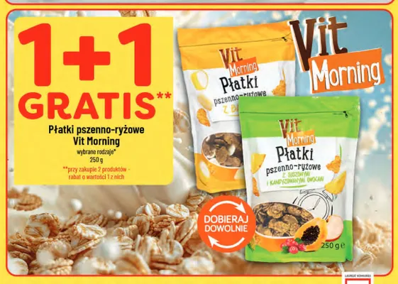 Płatki pszenno-ryżowe z bananem Vit Morning promocja w POLOmarket