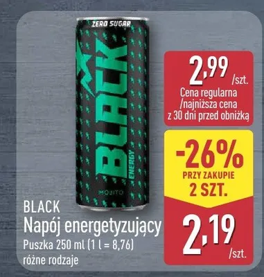 Napój energetyzujący różne rodzaje promocja w Aldi
