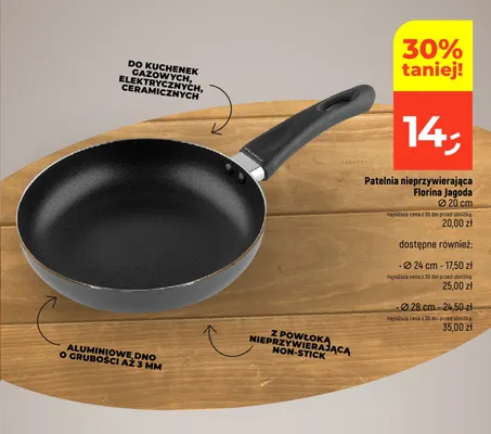 Patelnia nieprzywierająca Florina Jagoda Ø28 cm promocja w Dealz