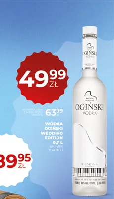 Wódka Ogiński Wedding Edition promocja w Duży Ben