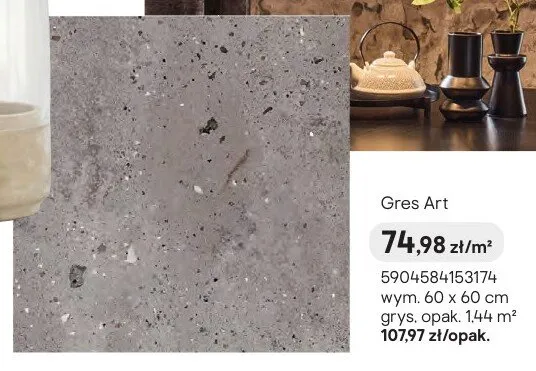 Gres Art wym. 60x60cm grys promocja w Castorama
