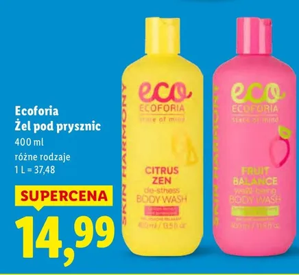 Żel pod prysznic Ecoforia Citrus Aqua / Fruity Balance promocja w Lidl