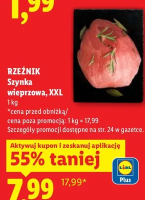 Szynka wieprzowa XXL promocja w Lidl