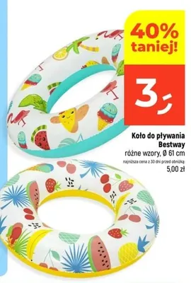 Koło do pływania Bestway różne wzory Ø 61 cm promocja w Dealz