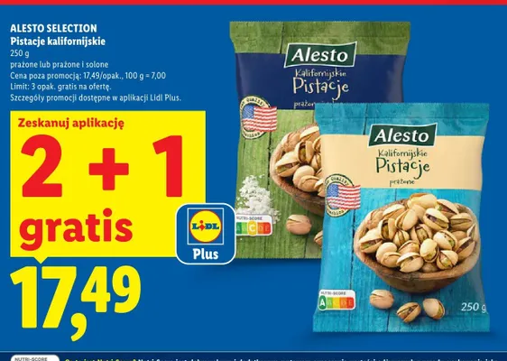Pistacje kalifornijskie prażone promocja w Lidl
