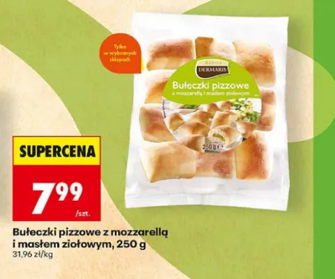 Bułeczki pizzowe z mozzarellą i masłem ziołowym Dermaris promocja w Biedronka