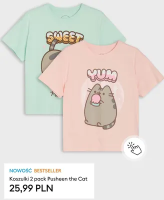 Koszulki Pusheen the Cat 2-pak promocja w Sinsay
