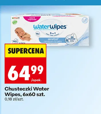 Chusteczki Water Wipes 6-pak promocja w Biedronka