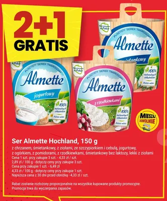 Ser Almette Hochland ze szczypiorkiem i cebulą promocja w Twój Market