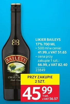 Likier Baileys 17% 700ML promocja w Selgros
