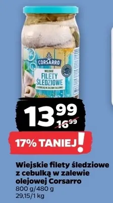Wiejskie filety śledziowe z cebulką w zalewie olejowej Corsarro promocja w Netto
