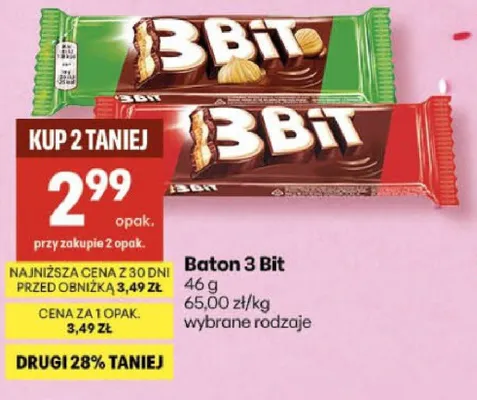 Baton 3 Bit promocja w Delikatesy Centrum